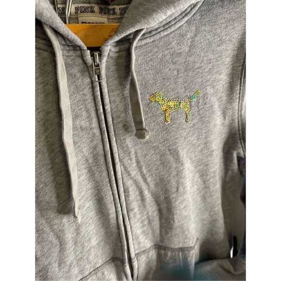 VS PInk mcbling ombre iridescent sequin hooded jacket sweatshirt vintage Htf - Picture 11 of 12